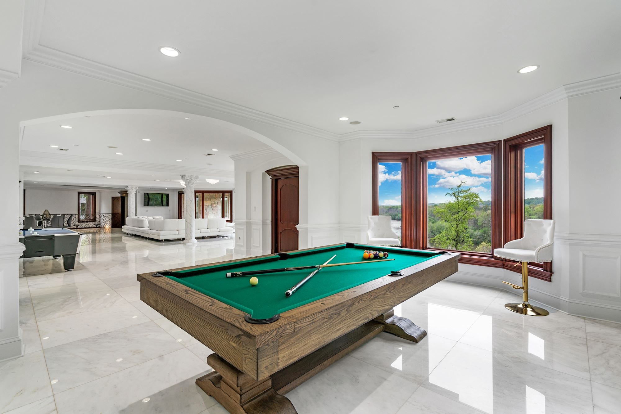 Billiards in the ballroom.