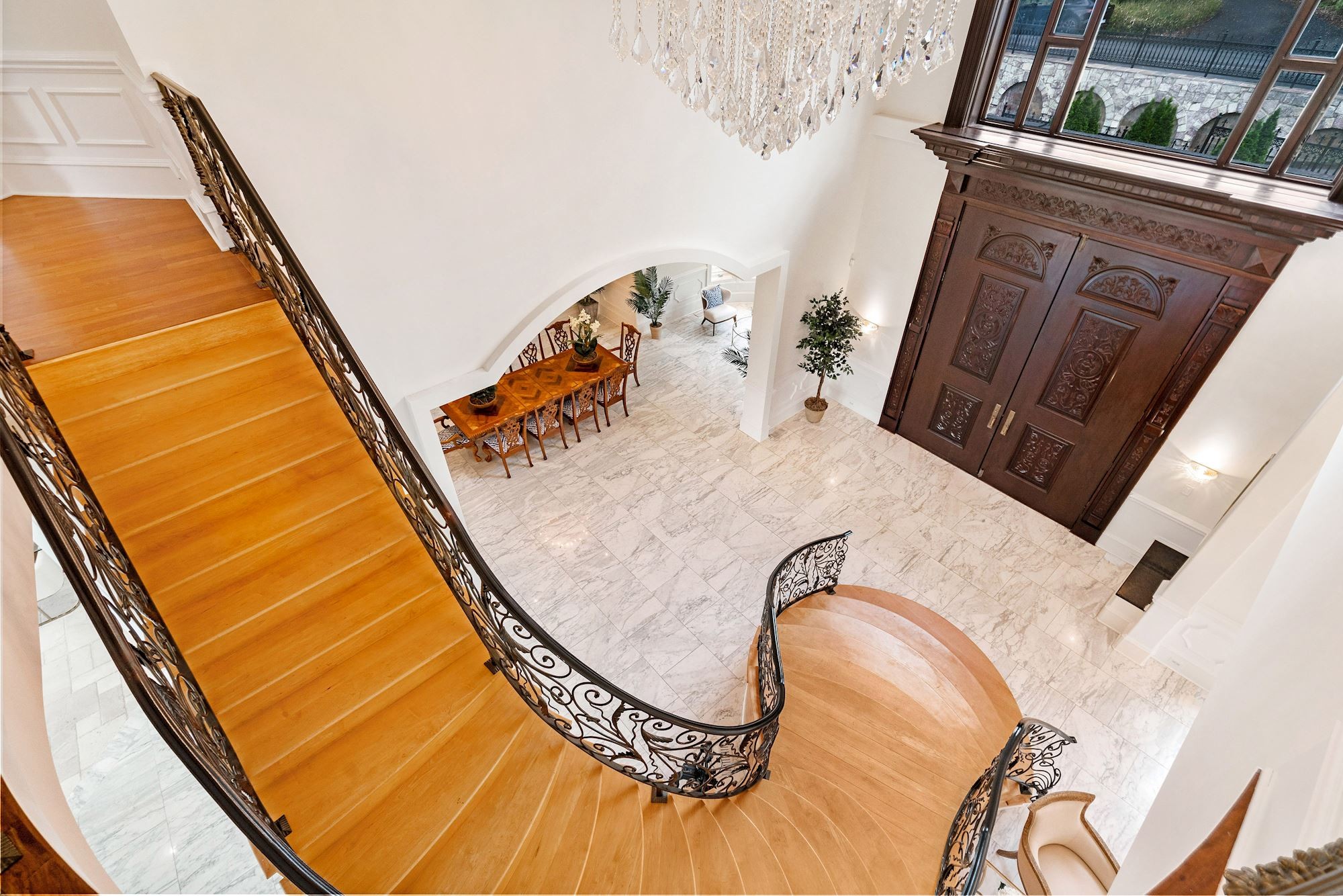 The foyer from the landing above.