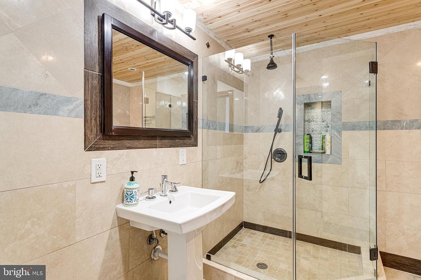 A shower beside the gym.