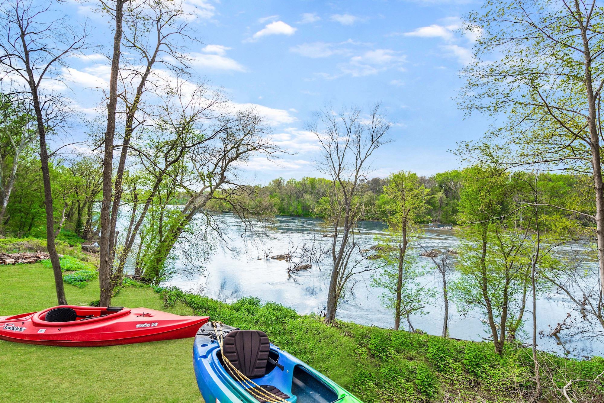 Kayaks on the grounds.