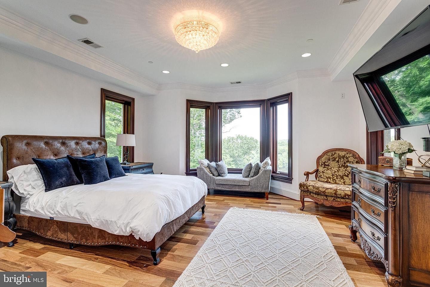 The Great Gatsby Suite, the bedroom on the pool level.
