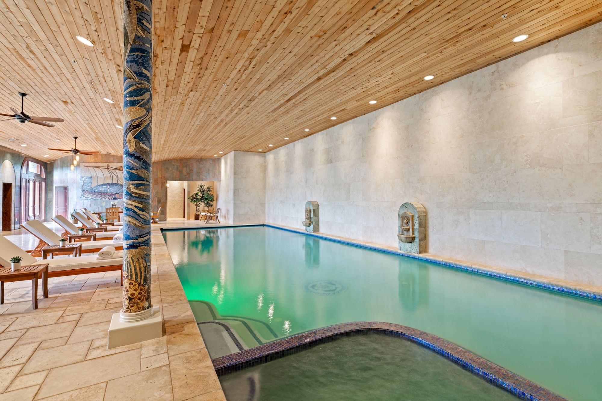 The indoor pool, from south to north.
